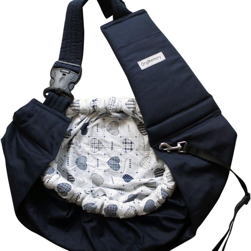 Navy Blue Dog Sling Carrier with Padded Strap